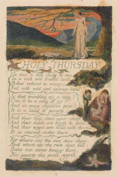 Liederen van Onschuld en Ervaring, Plaat 38, Heilige Donderdag (Bentley 33) door William Blake